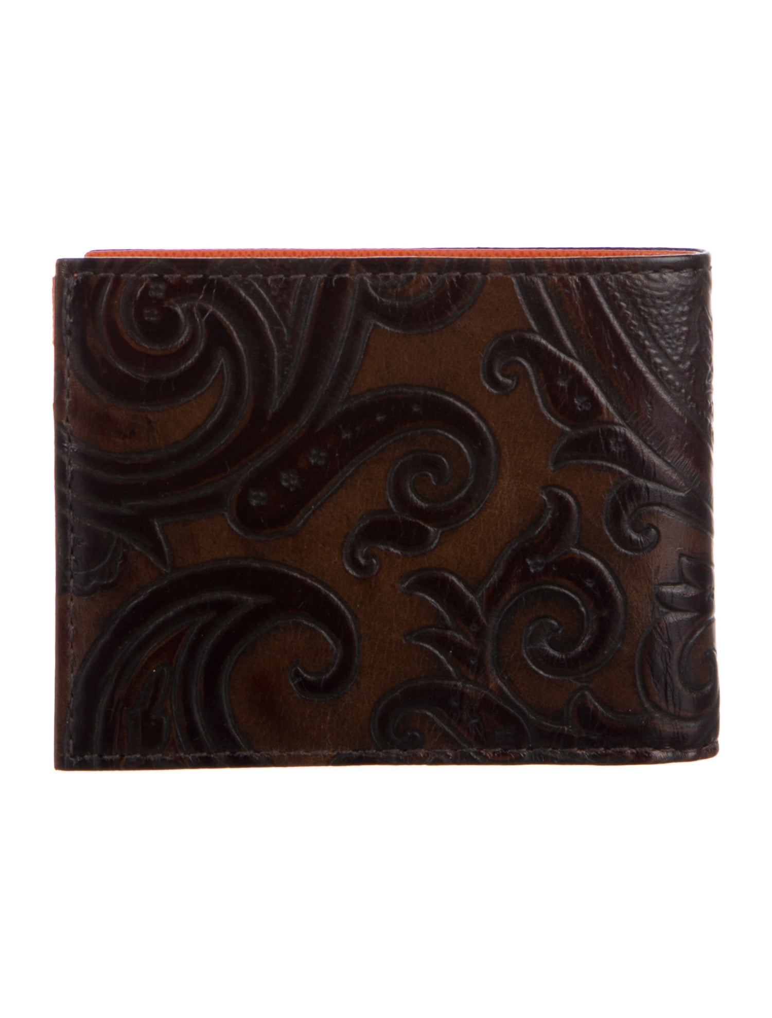 Etro Leather Patterned Bifold Wallet