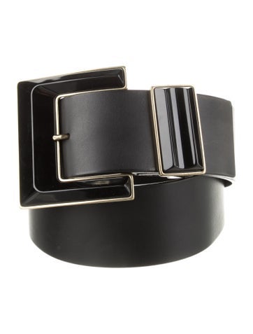 Pre-owned Etro Wide Leather Belt In Black