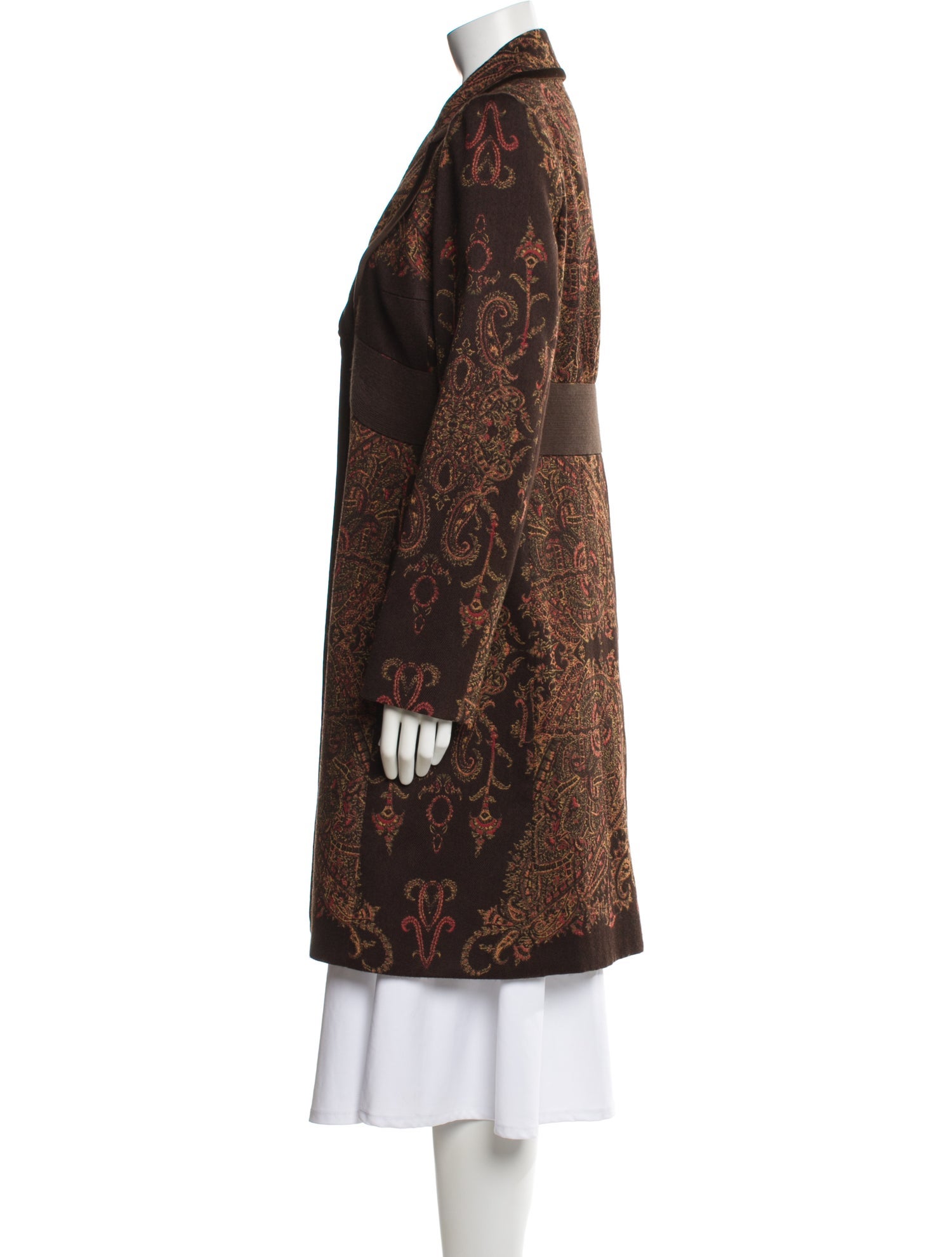 Etro Paisley Print Faux Fur Coat