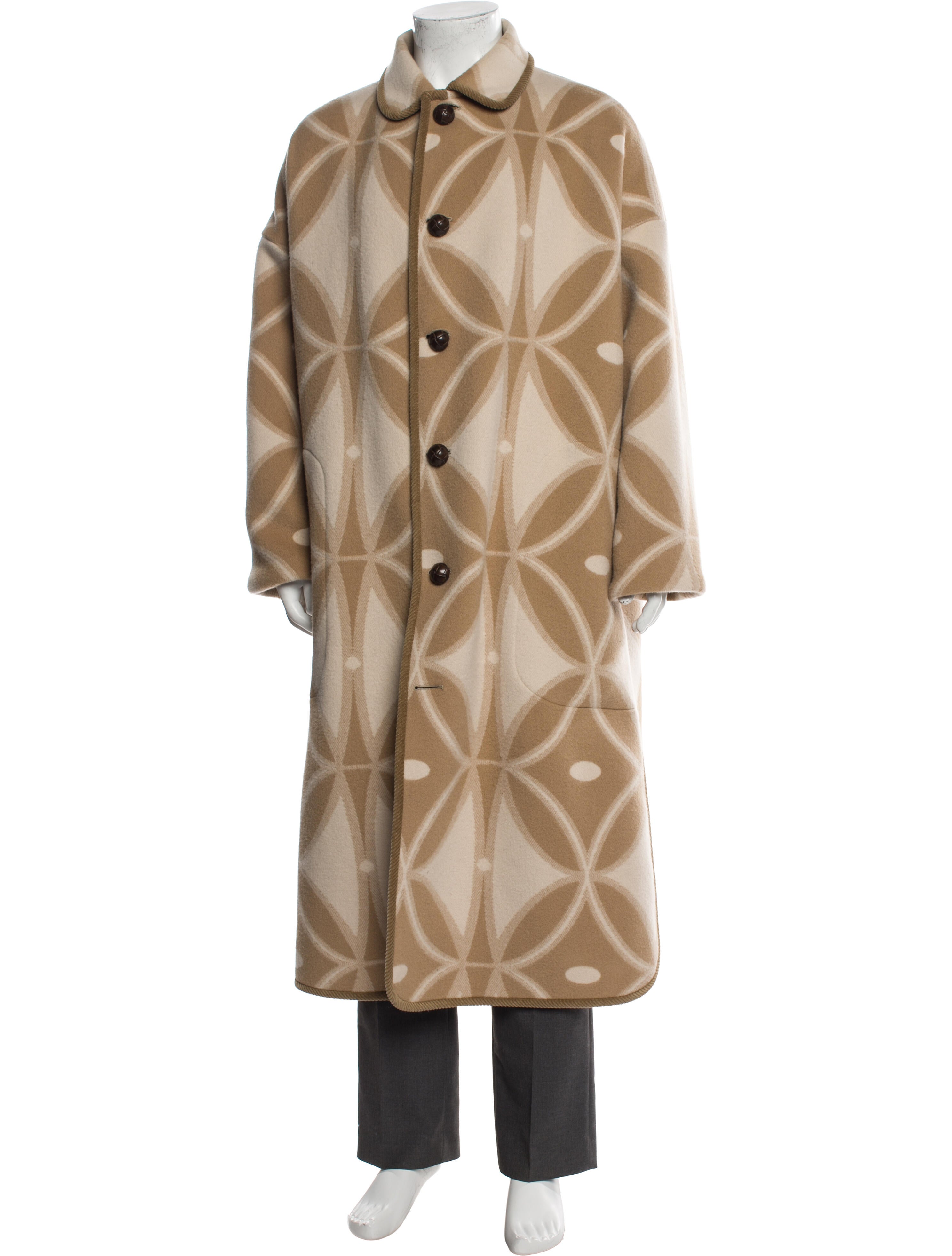 Etro Wool Plaid Print Trench Coat