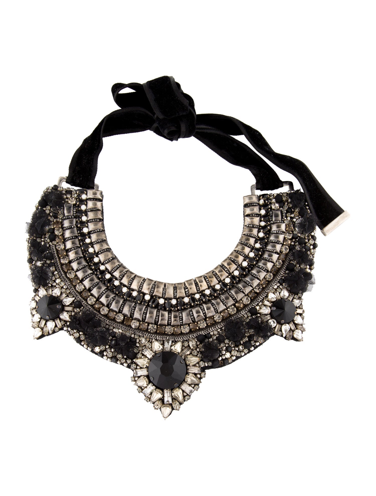 Etro Crystal & Velvet Collar Choker