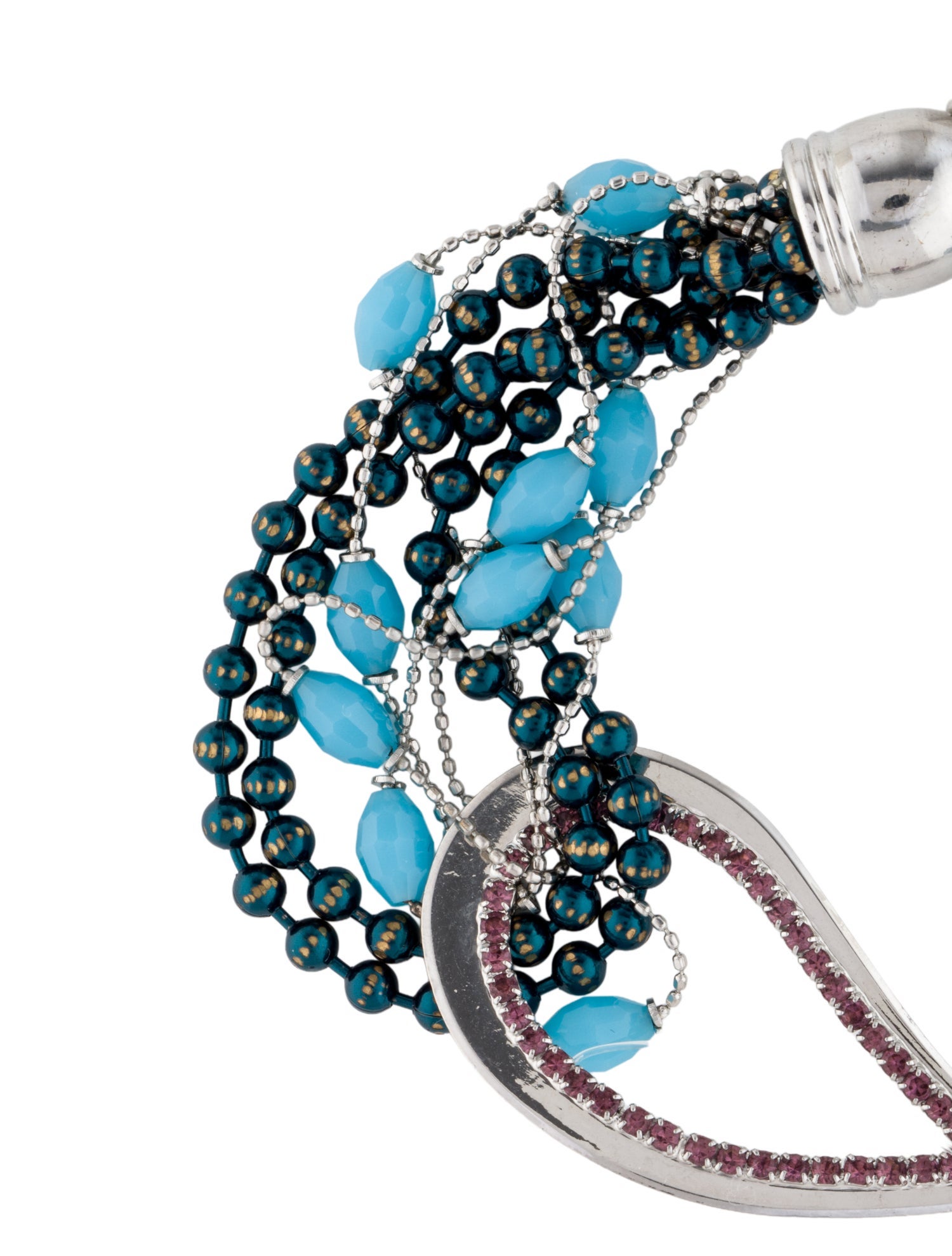 Etro Crystal Bead & Fabric Link Bracelet