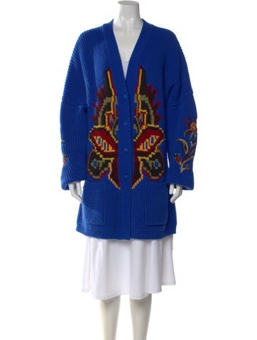 Pre-owned Etro Virgin Wool Printed Sweater In Blue