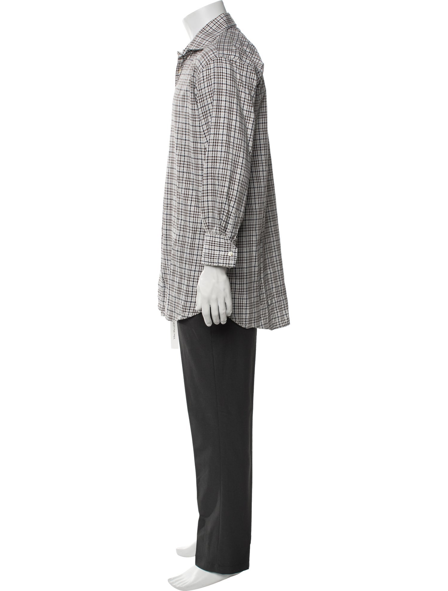 Etro Plaid Print Long Sleeve Dress Shirt