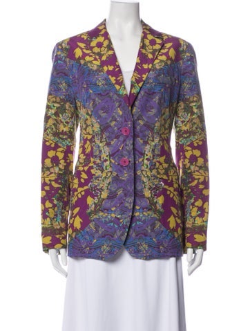 Pre-owned Etro Silk Paisley Print Blazer In Purple