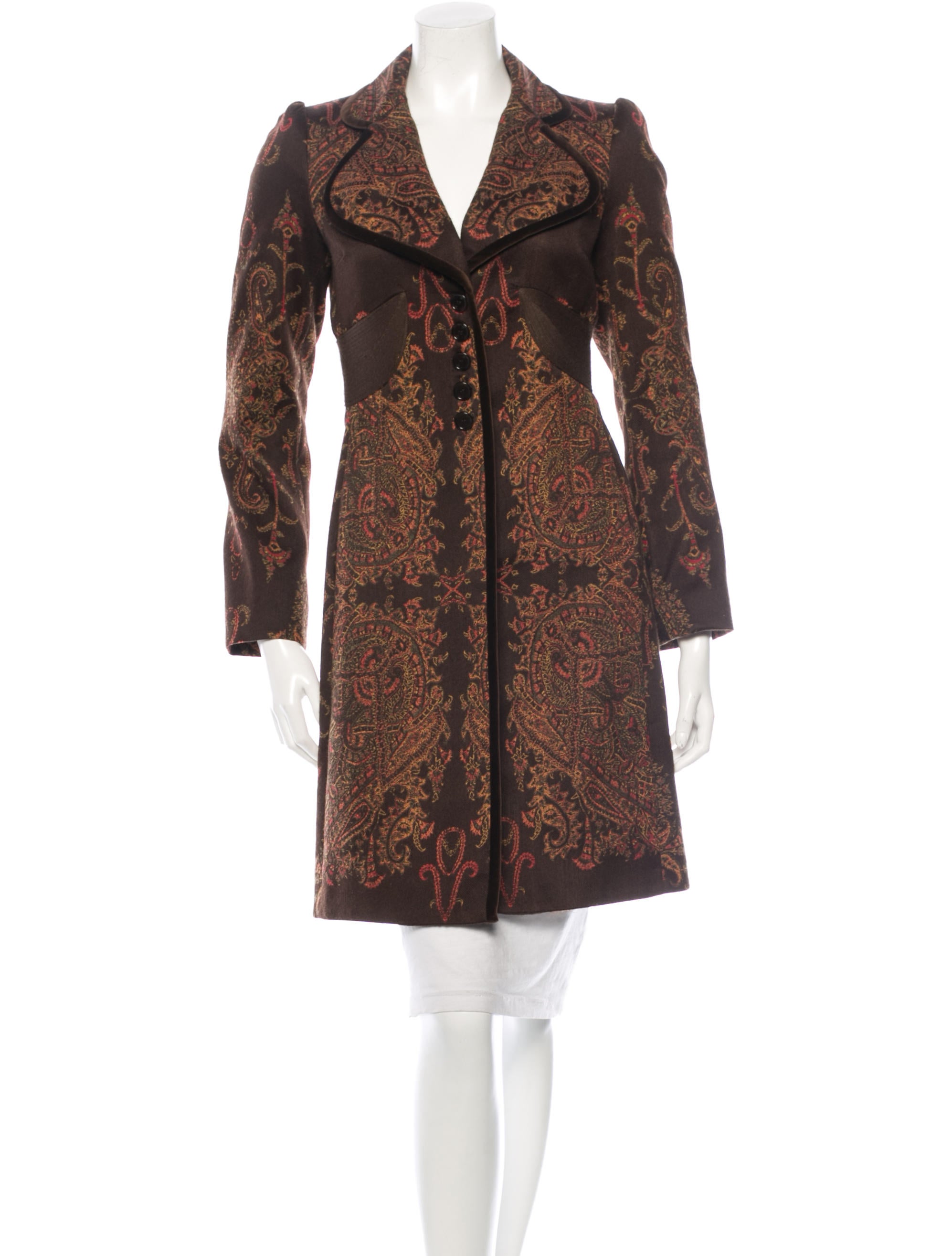 Etro Paisley Print KneeLength Coat Clothing ETR35325 The RealReal