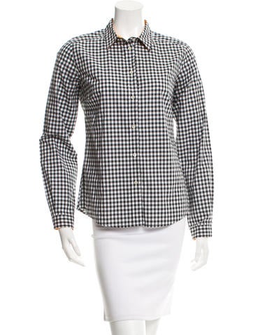 Etro Gingham Button-Up Top