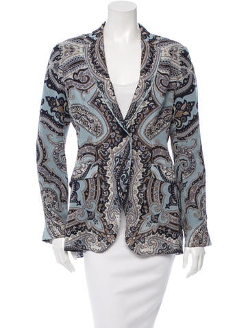 Etro Paisley Print Single-Button Blazer