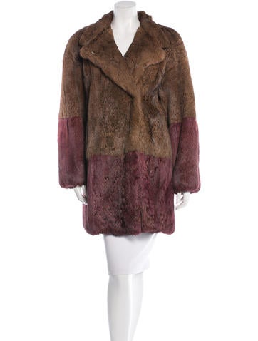 Etro Colorblock Fur Coat
