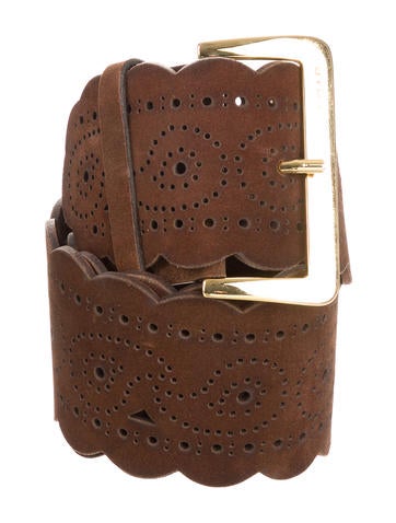 Etro Laser Cut Suede Belt
