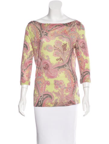 Etro Paisley Printed Long Sleeve Top