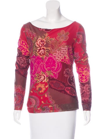Etro Abstract Print Long Sleeve Top