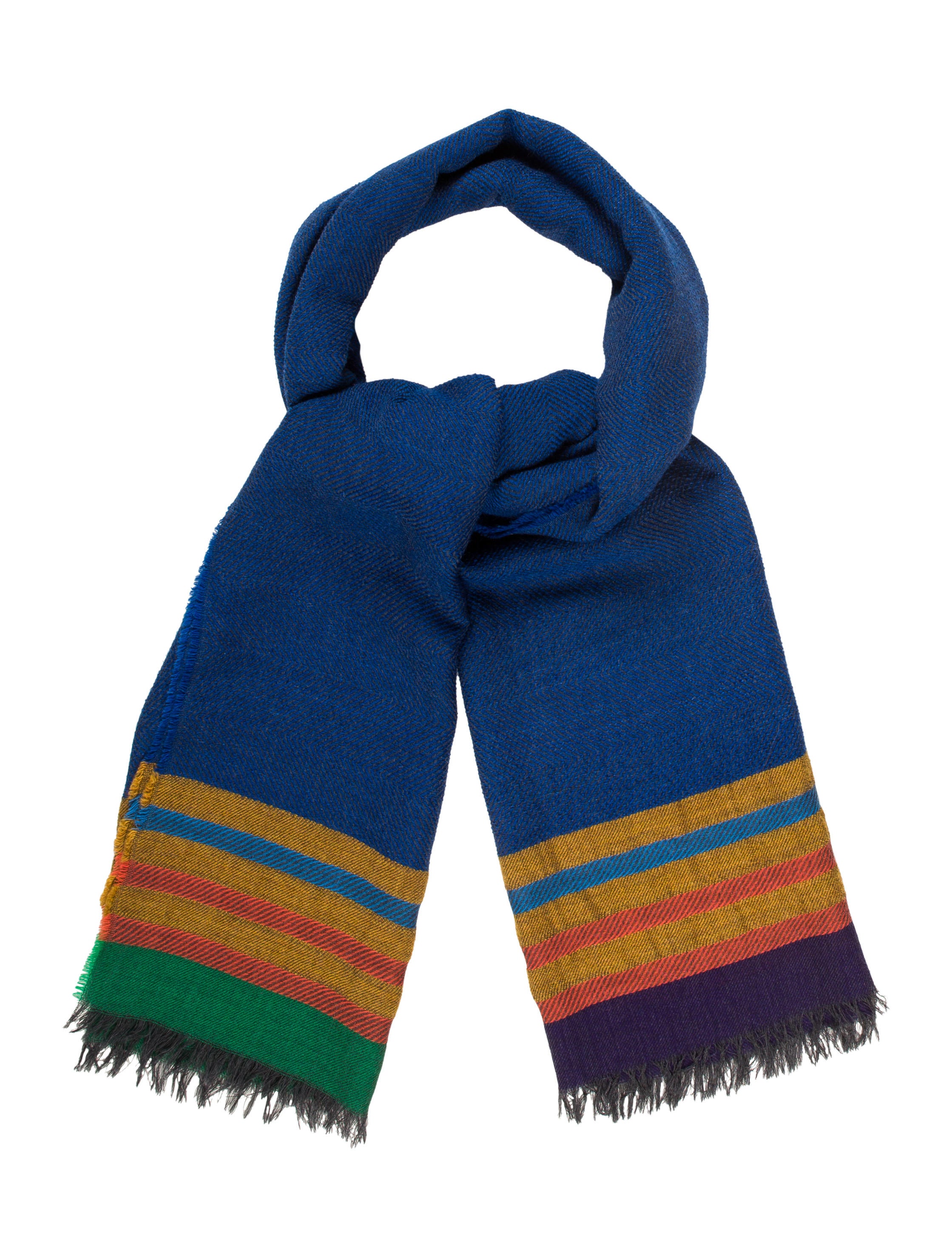 Etro Wool Striped Scarf Accessories ETR46195 The RealReal