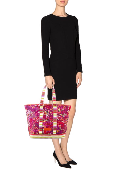 Etro Printed Canvas Tote Handbags ETR47584 The RealReal