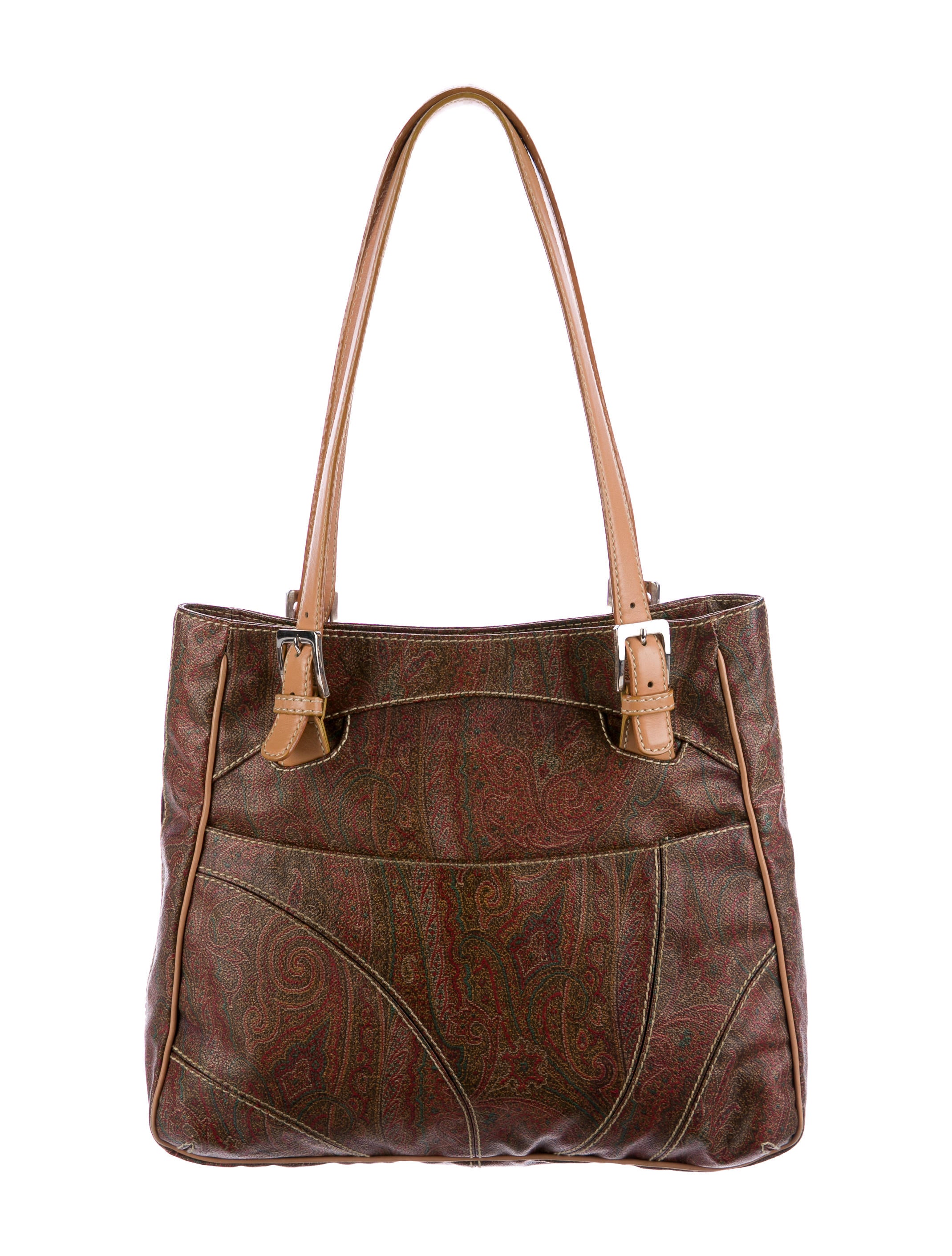 Etro LeatherTrimmed Paisley Shoulder Bag Handbags ETR51109 The