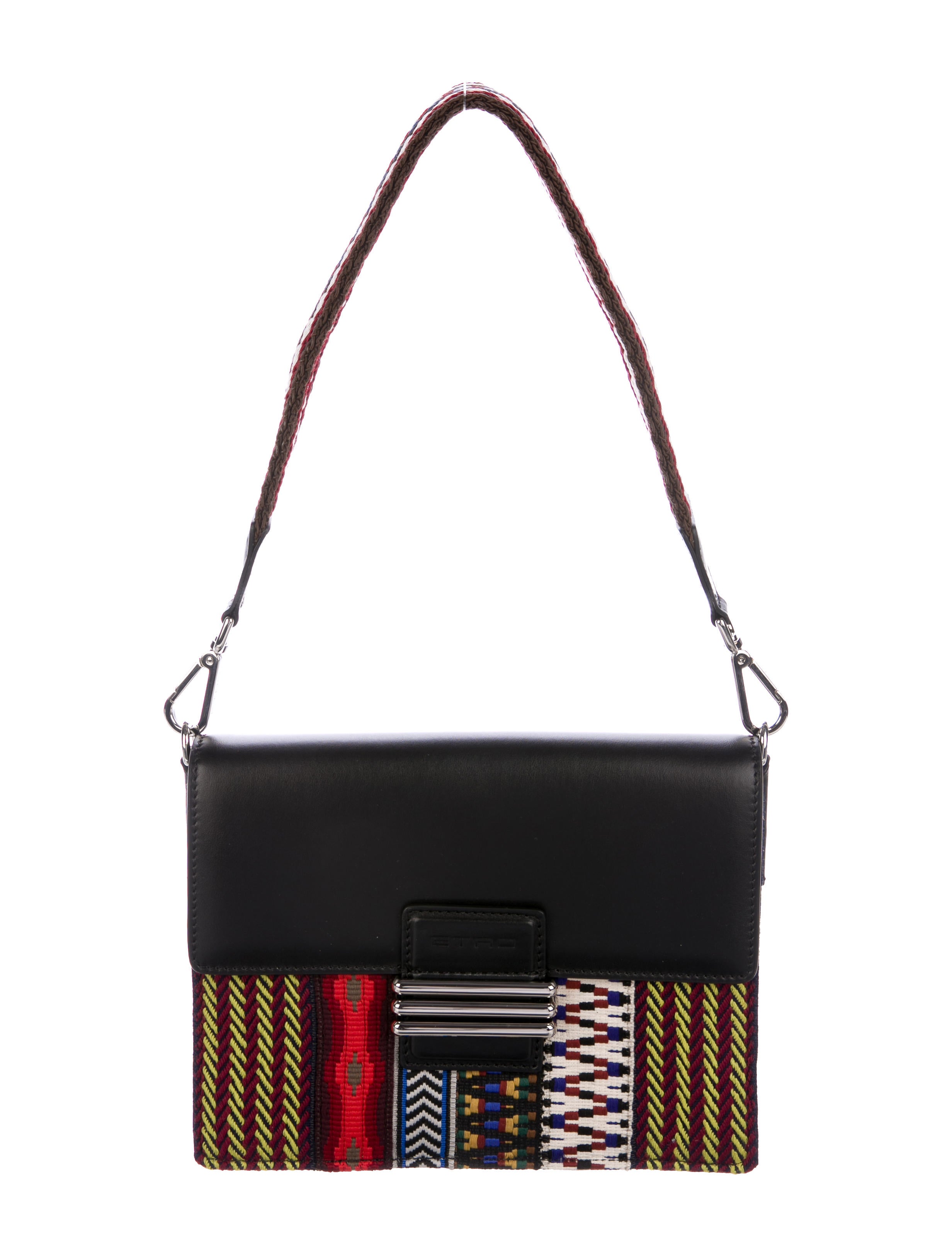Etro 2018 Leather-Trimmed Shoulder Bag
