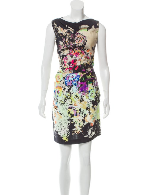 Etro Watercolor Ruched Dress Black