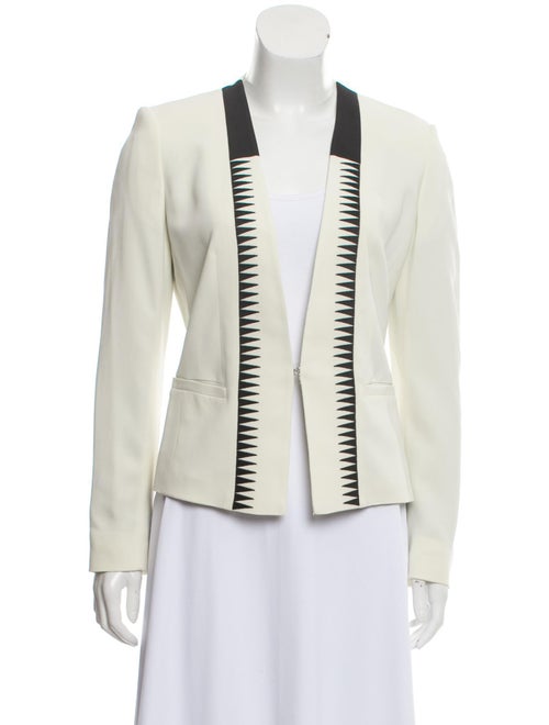 Etro Collarless Embroidered Blazer black