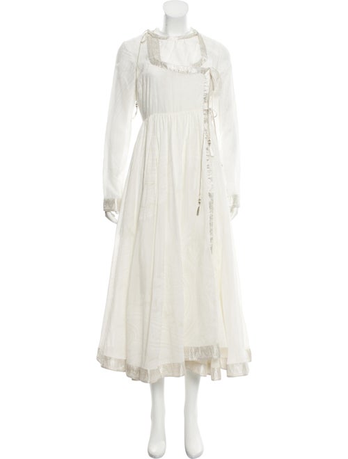 Etro Long Sleeve Maxi Dress white