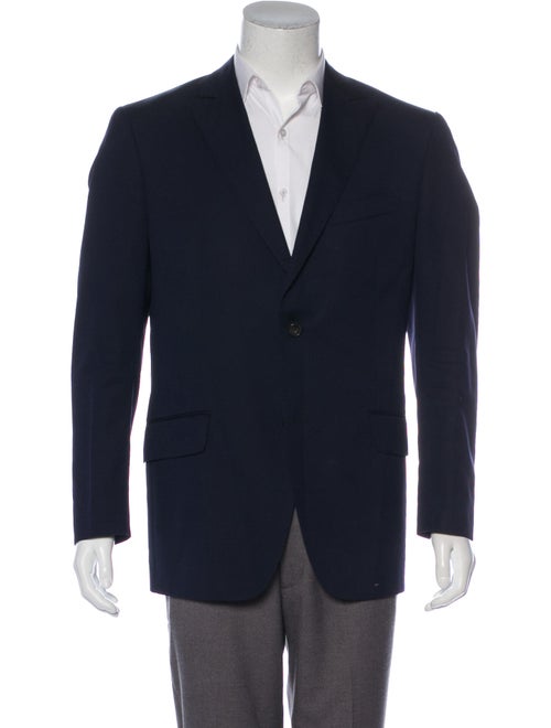 Etro Virgin Wool Jacquard Blazer black