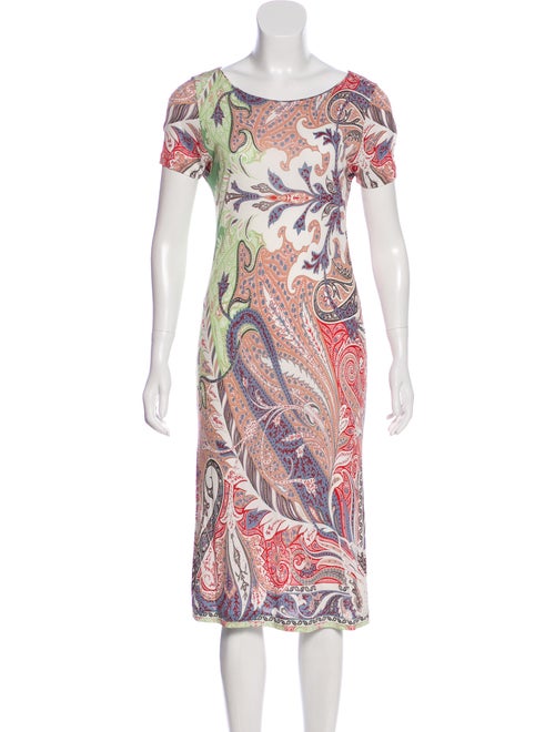 Etro Printed Midi Dress Green