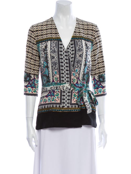 Etro Silk Printed Blouse White