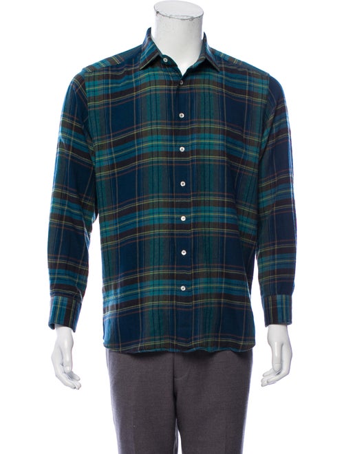Etro Plaid Flannel Shirt blue