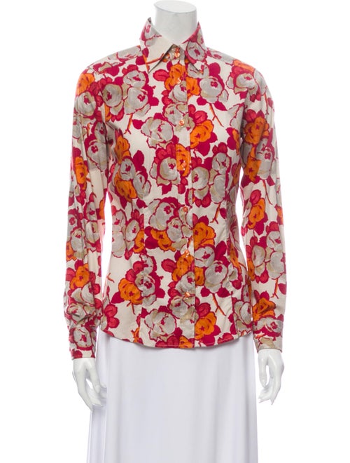 Etro Floral Print Long Sleeve Button-Up Top