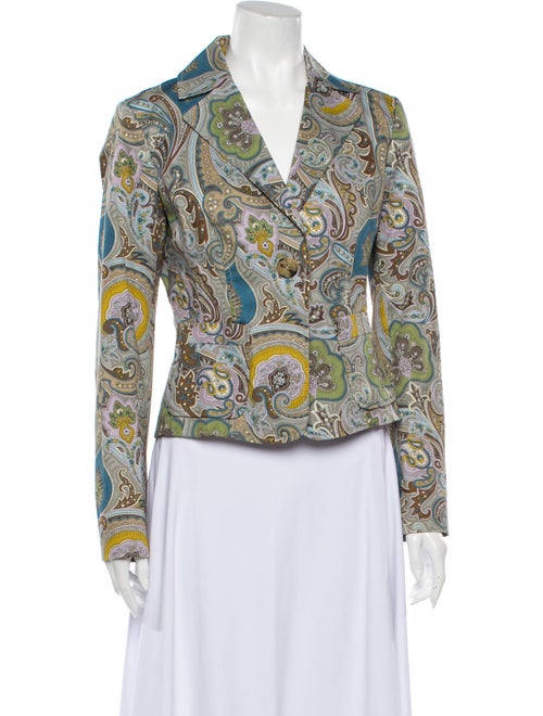 Etro Paisley Print Blazer Grey
