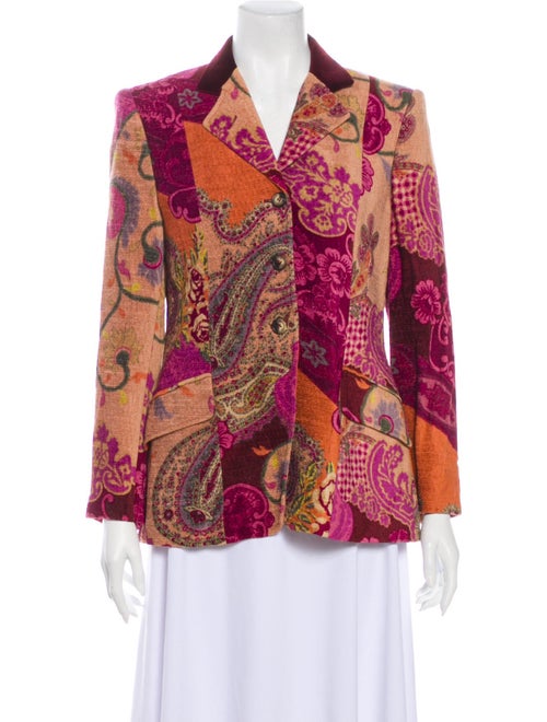 Etro Paisley Print Blazer Purple