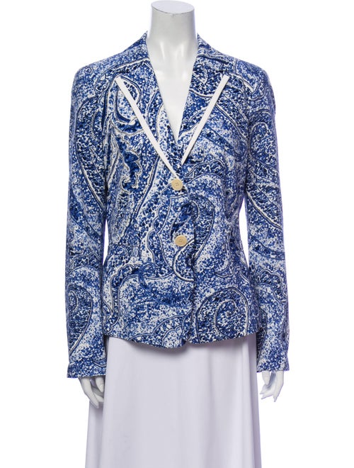 Etro Printed Blazer Blue