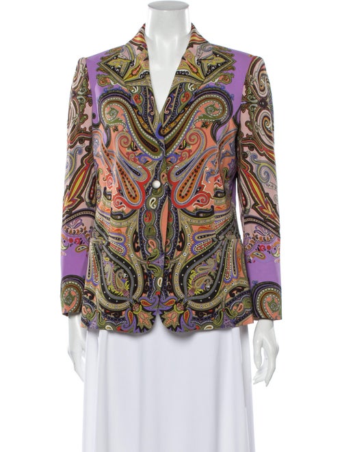 Etro Paisley Print Blazer Purple