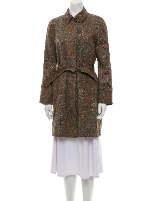 Etro Paisley Print Coat Brown