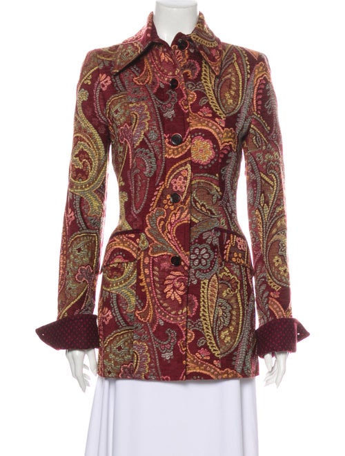 Etro Paisley Print Jacket Red