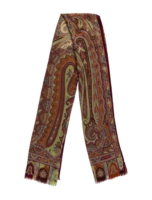 Etro Silk & Wool Scarf Beige