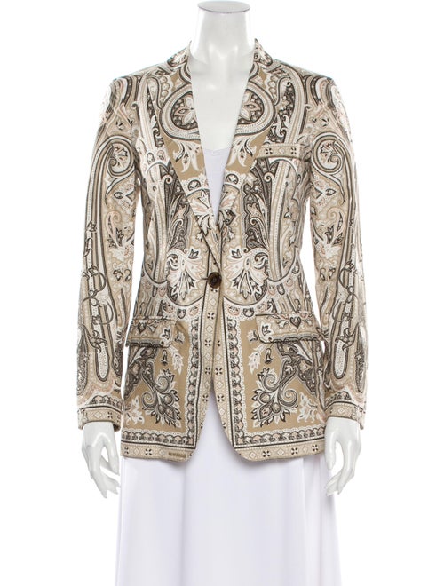 Etro Paisley Print Blazer Brown