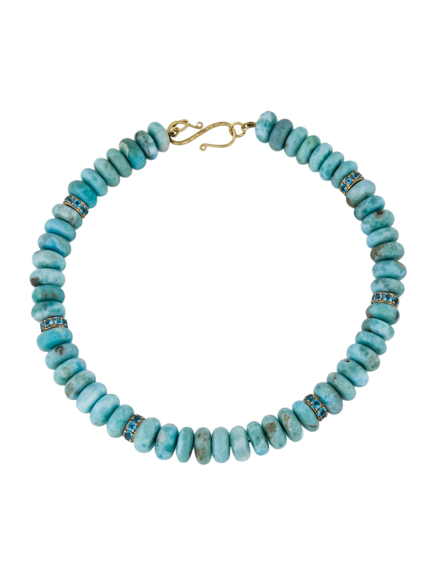 Everett 18K Larimar & Topaz Collar Necklace