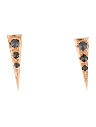 Eva Fehren 18K Diamond Triangle Stud Earrings