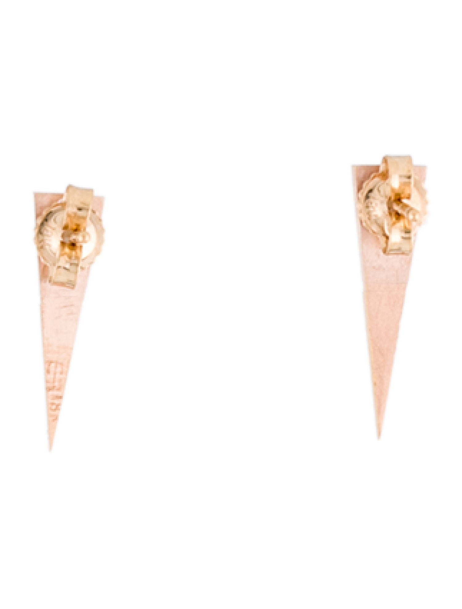 Eva Fehren 18K Diamond Triangle Stud Earrings