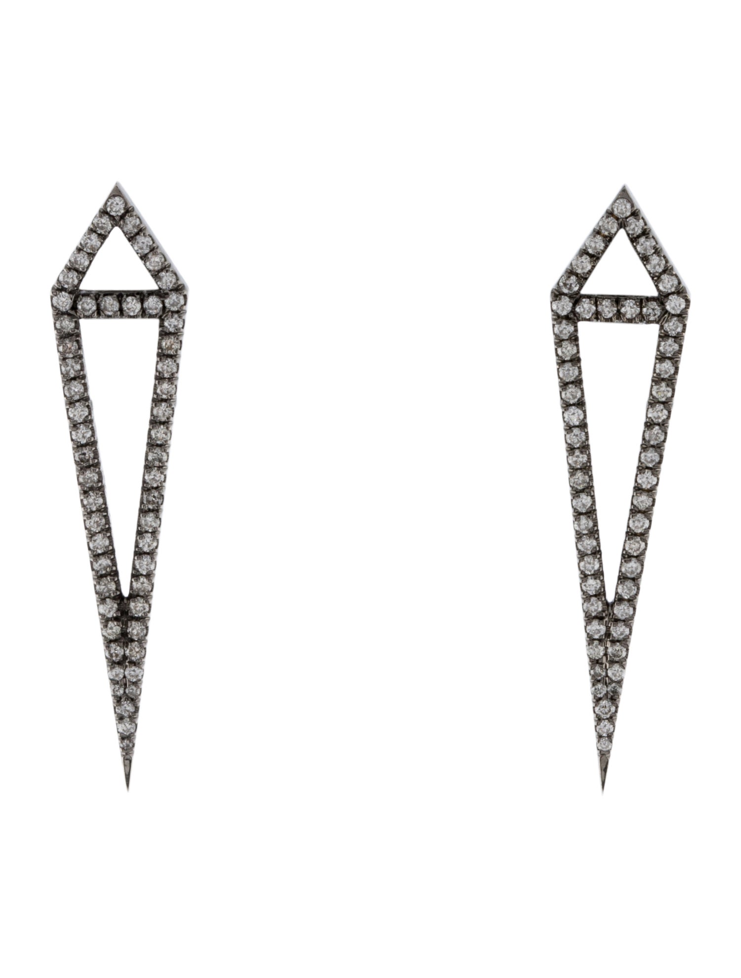 Eva Fehren 18K Diamond Dagger Stud Earrings