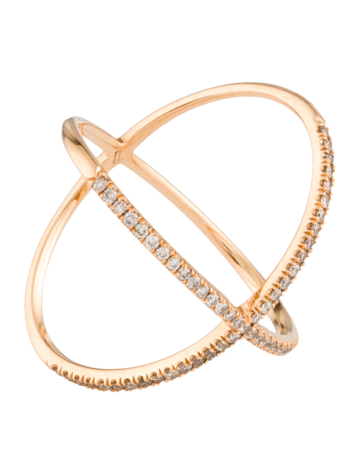 Eva Fehren 18K Diamond X Band Ring