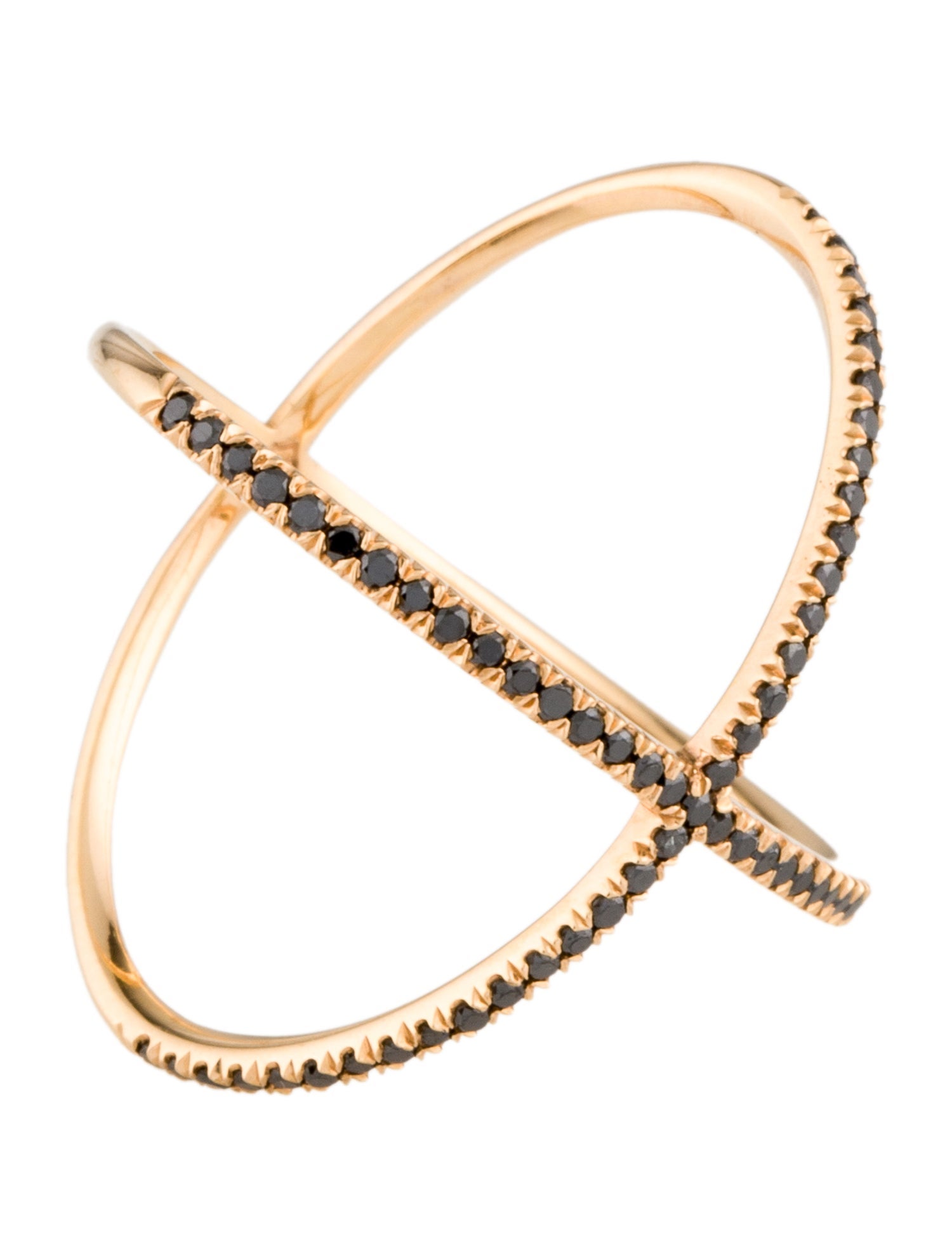 Eva Fehren 18K Diamond X Band Ring