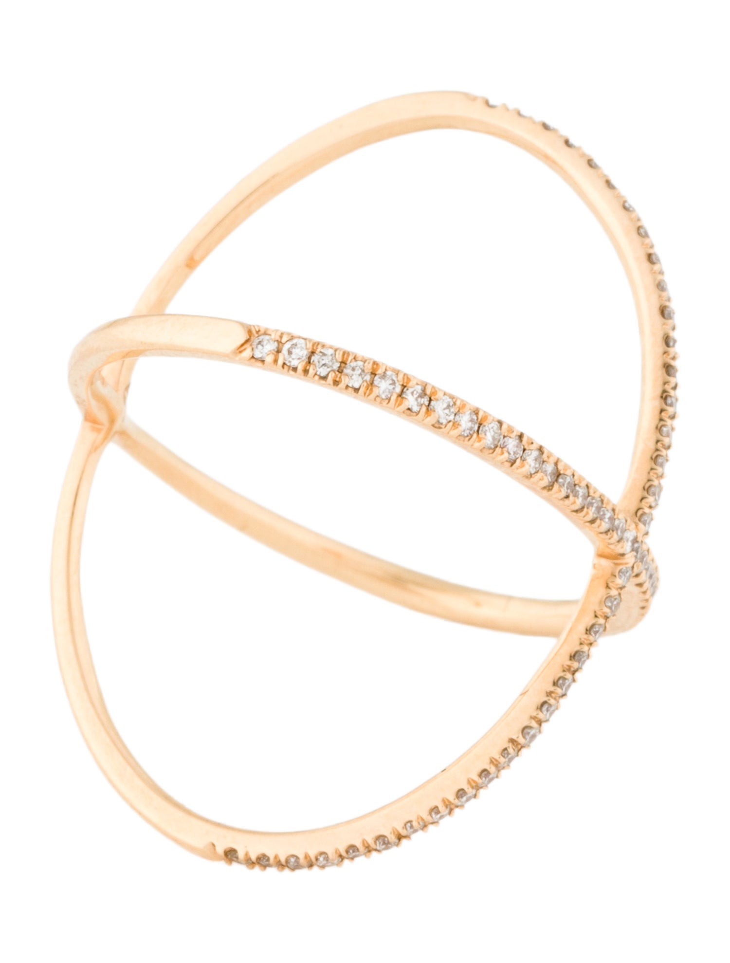 Eva Fehren 18K Diamond X Band Ring