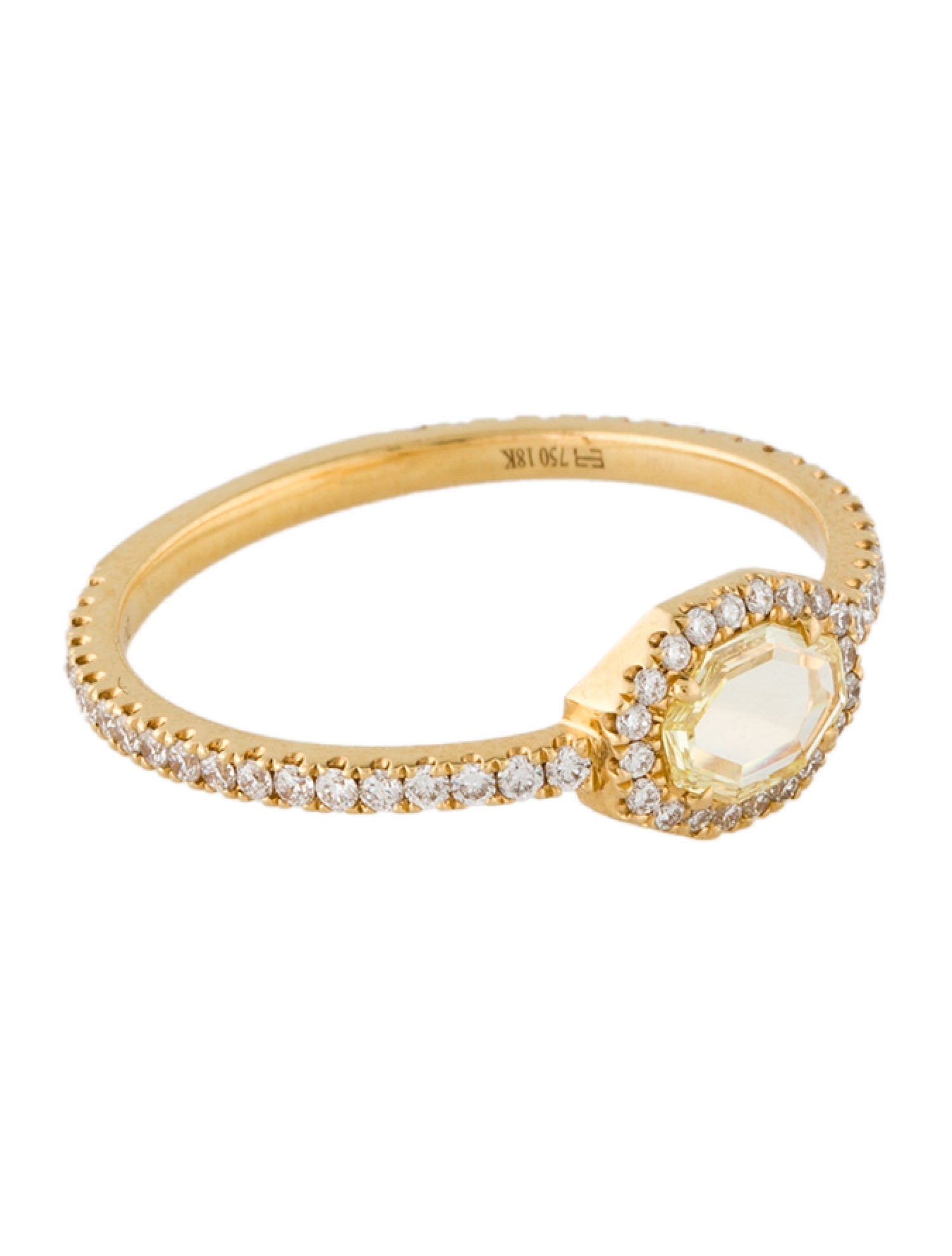 Eva Fehren 14K Diamond Portrait Cut Pavé Ring