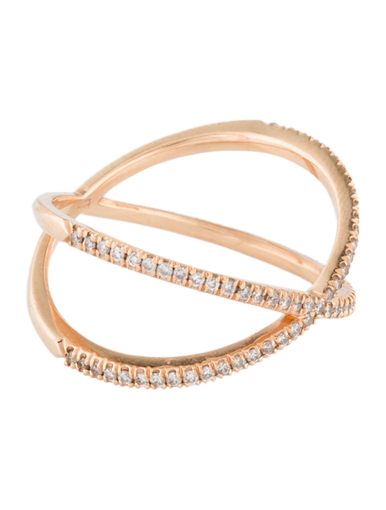 Eva Fehren 18K Diamond Shorty Crossover Ring