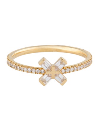 Eva Fehren 18K Diamond Exploding X Cocktail Ring