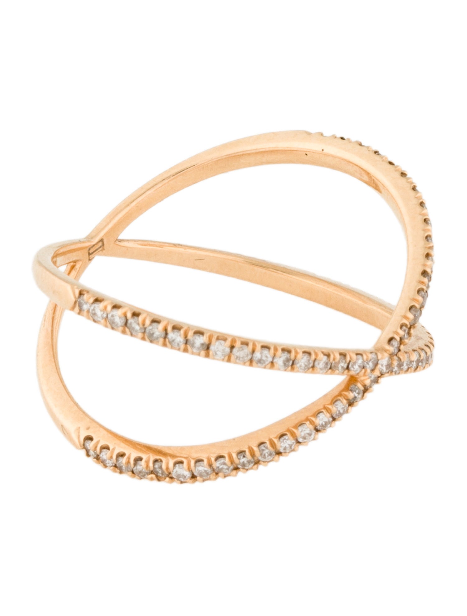 Eva Fehren 18K Diamond X Shorty Ring