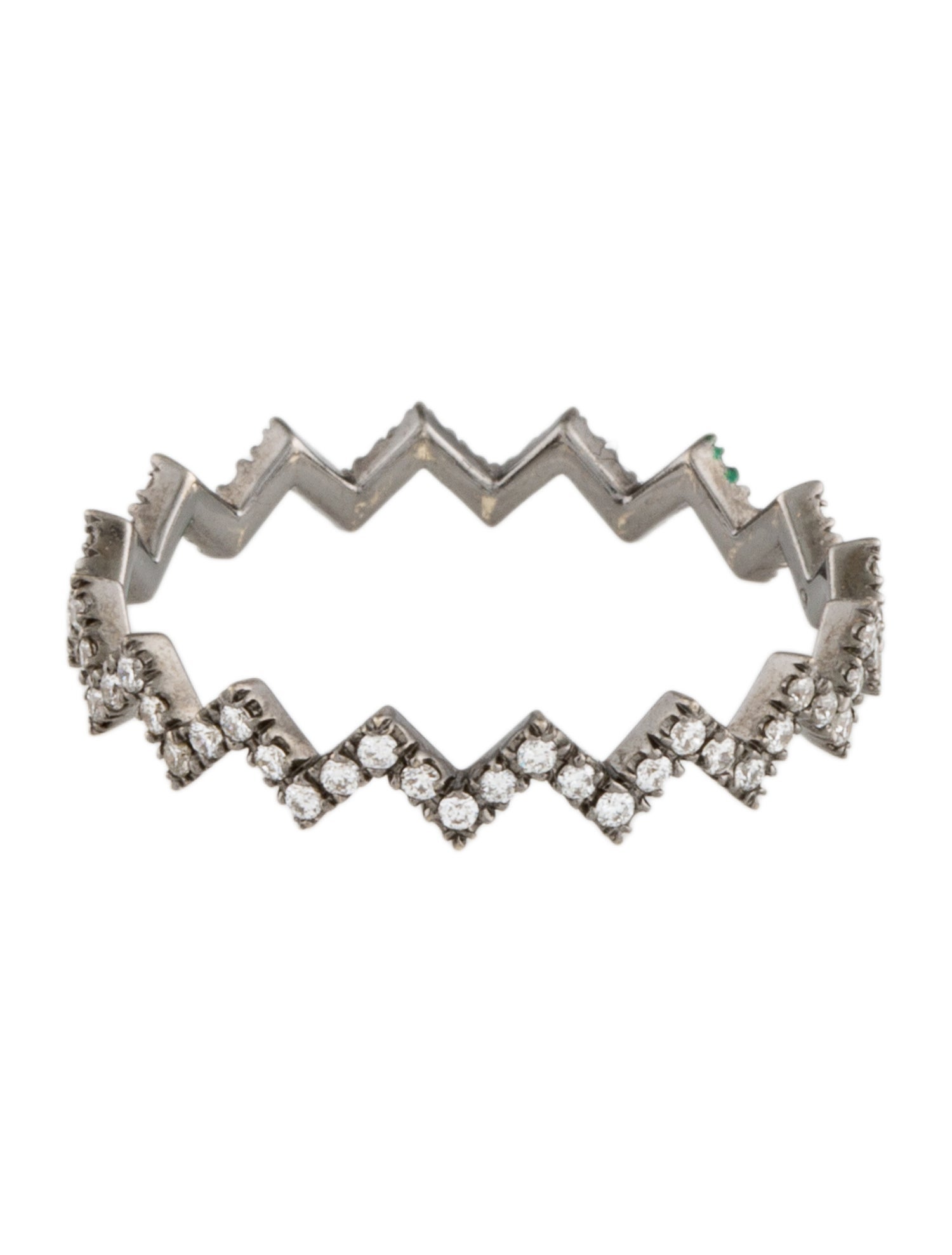 Eva Fehren 18K Diamond Ziggy Eternity Band Ring