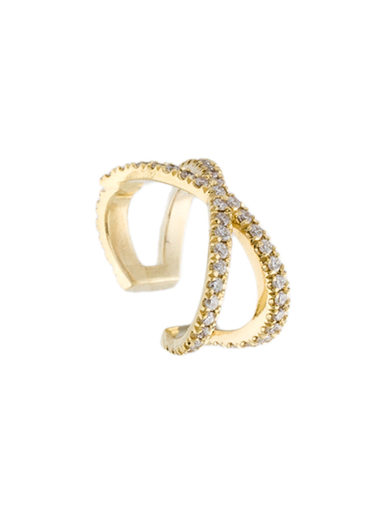 Eva Fehren 18K Diamond X Single Ear Cuff Earring