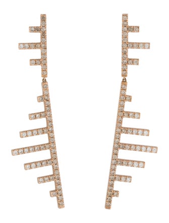 Eva Fehren 18K 1.48ctw Diamond Axis Drop Earrings